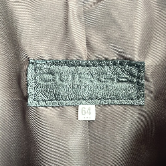 Italian Brown Leather Zip Up Jacket‎ Made by  CURGÈ Men size 2XL or EU 64 NWT #8 - Picture 2 of 8